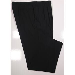 Battistoni Roma Bespoke Handmade Black Wool Button-Fly Dress Pants 42x32